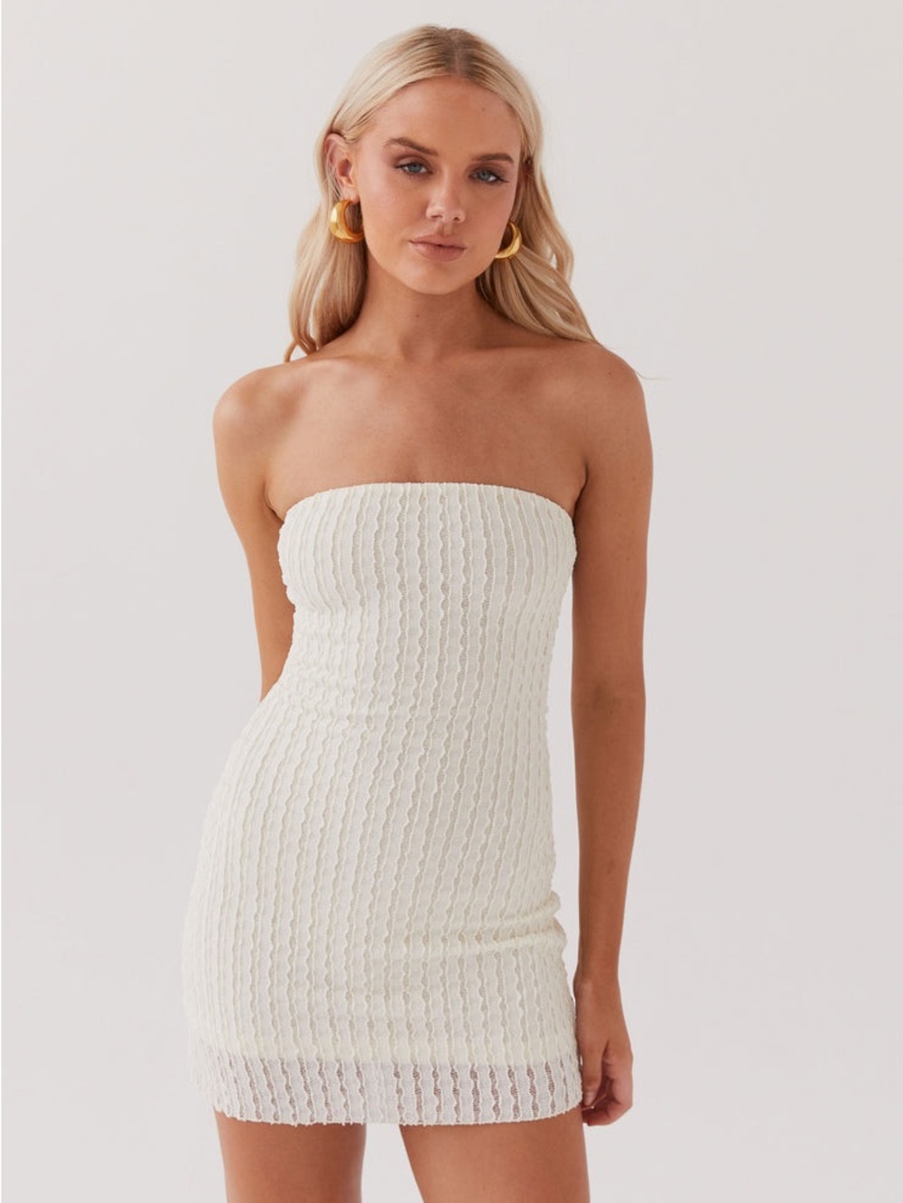 NWT Peppermayo | Calm Waters Knit Mini Dress - Cream, M/L
